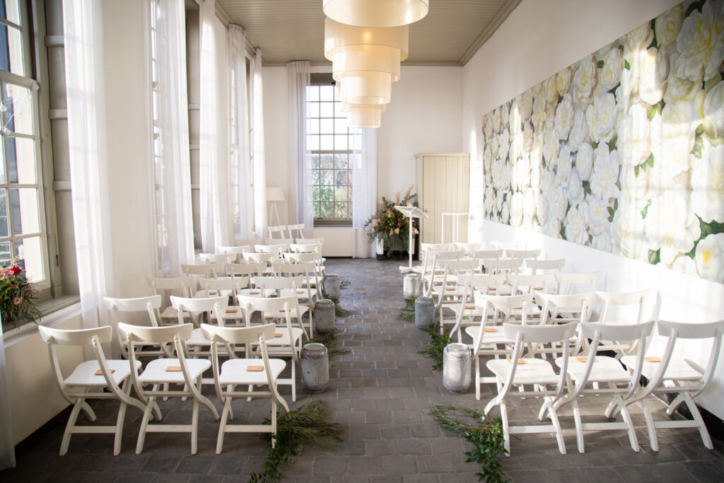 De styling van een Scandinavische bruiloft