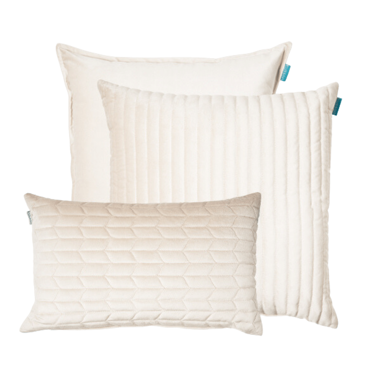 Kussen fluweel offwhite set van 3 sierkussens