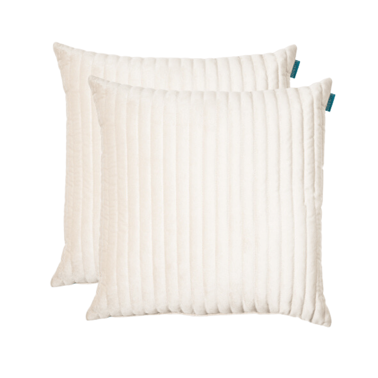 Kussen fluweel offwhite streep 50x50 cm set van 2 sierkussens