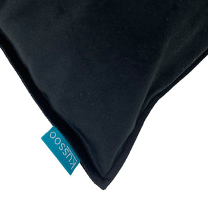 Kussen fluweel uni zwart 50x50 en 30x50 cm set van 2 sierkussens