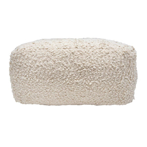 Poef Bouclé offwhite 50x50x25 cm