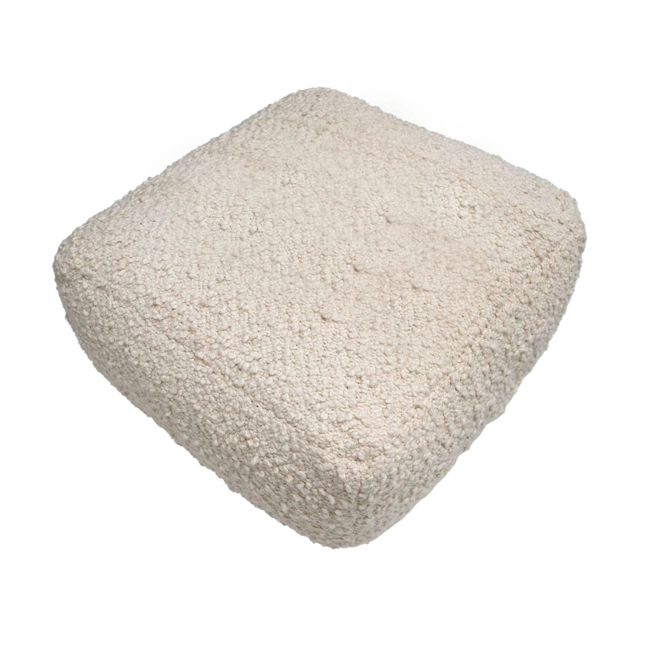 Poef Bouclé offwhite 50x50x25 cm