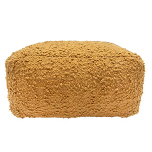 Poef Bouclé mosterd 50x50x25 cm
