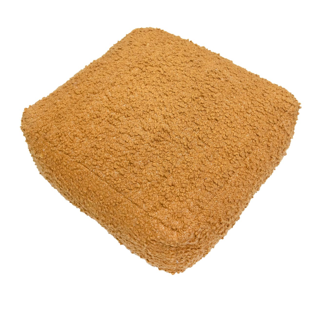 Poef Bouclé mosterd 50x50x25 cm