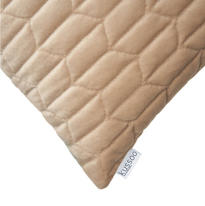 Kussen fluweel beige streep 50x50 cm & 30x50 cm Set van 2 sierkussens