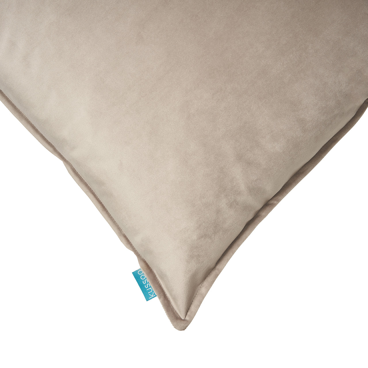 Kussen fluweel uni champagne 50x50 en 30x50 cm set van 2 sierkussens