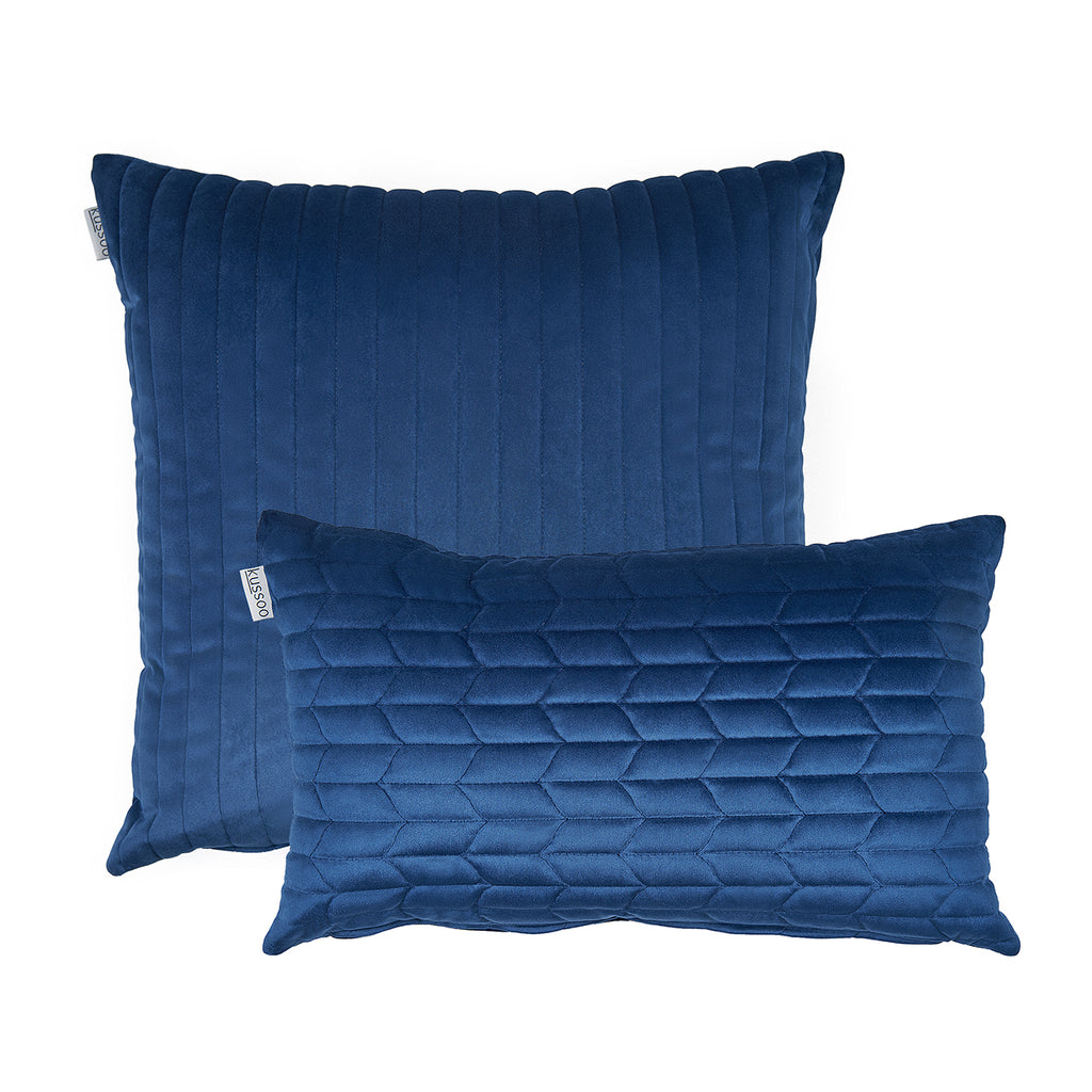 Kussenset-fluweel-indigo-blauw-streep-50x50-en-patroon-30x50-cm