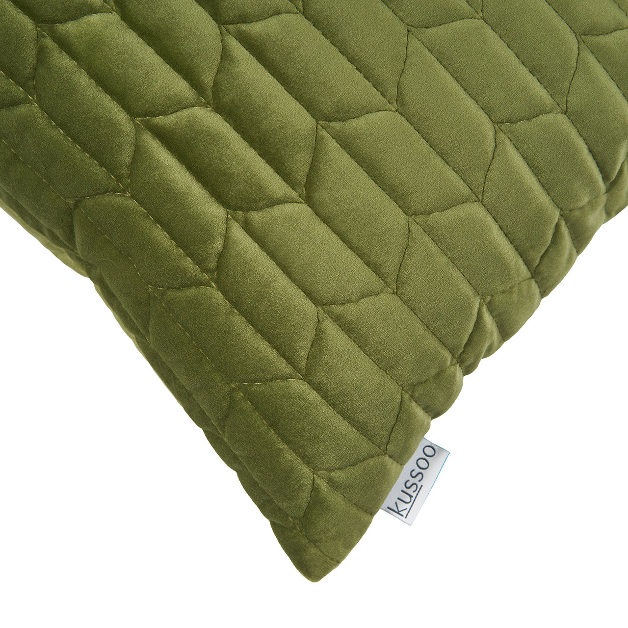 Kussen uni fluweel olijfgroen 50x50 en 30x50 cm set van 2 sierkussens