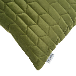 Kussen uni fluweel olijfgroen 50x50 en 30x50 cm set van 2 sierkussens