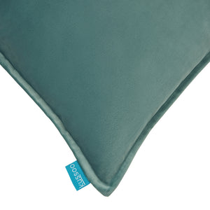 Kussen uni fluweel mint 50x50 cm set van 2 sierkussens