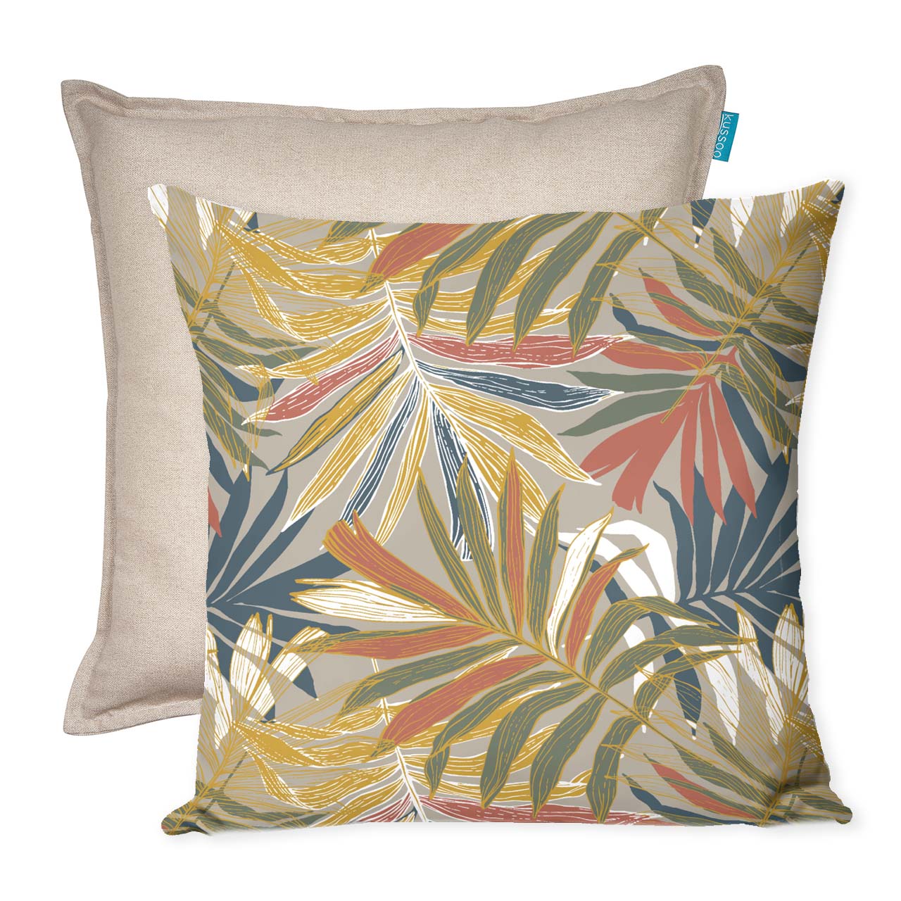 Kussenset Botanica en Beige Uni Katoen 50x50 cm