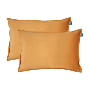 Kussenset-Fluweel-okergeel-40x60-cm
