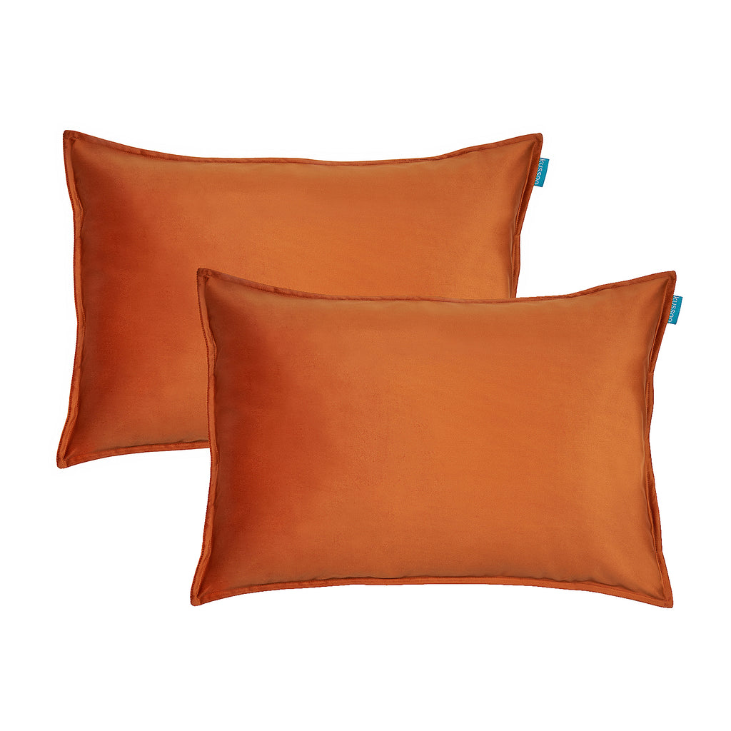 Kussenset-Fluweel-oranje-40x60-cm