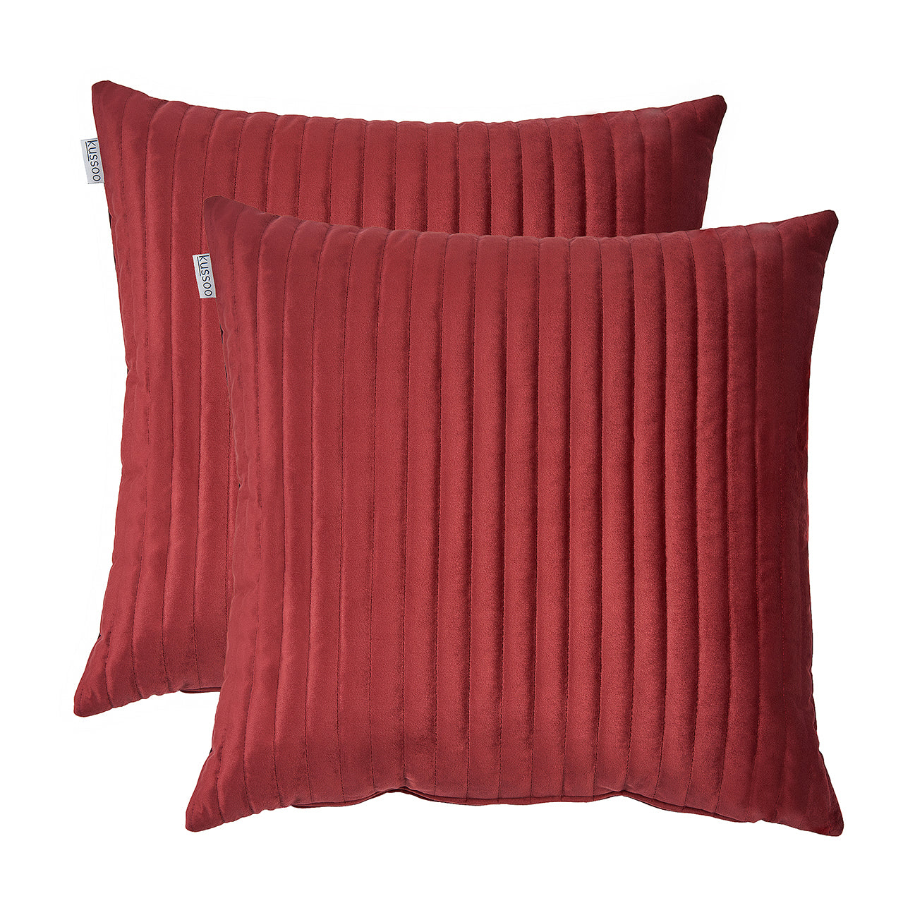 Kussenset-fluweel-bordeaux-rood-streep-50x50-cm