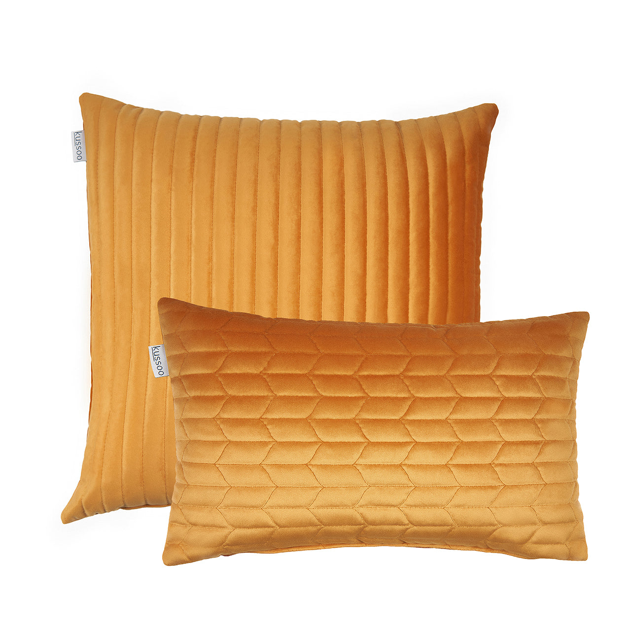Kussenset-fluweel-okergeel-streep-en-30x50-cm