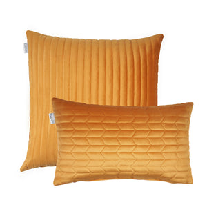 Kussenset-fluweel-okergeel-streep-en-30x50-cm