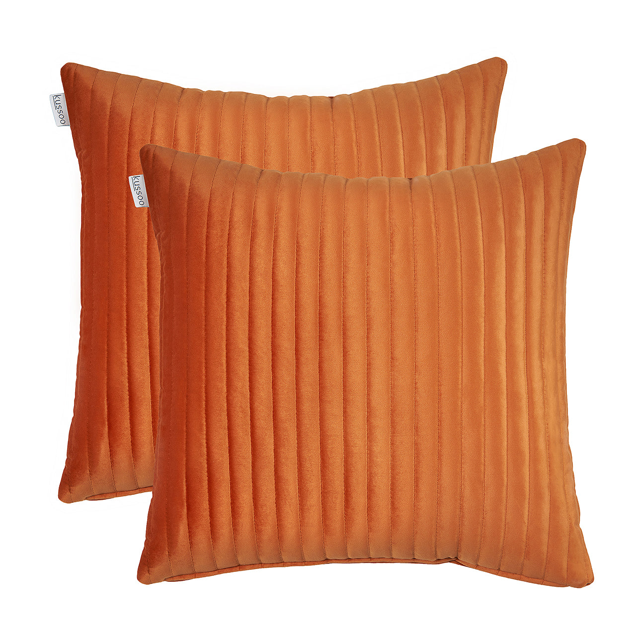 Kussenset-fluweel-oranje-streep-50x50-cm