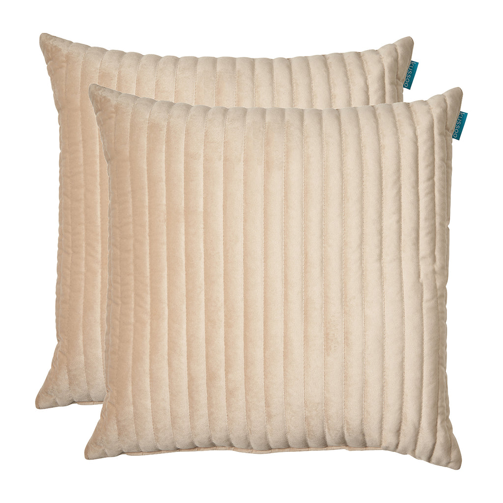 Kussenset-fluweel-streep-beige-50x50-cm