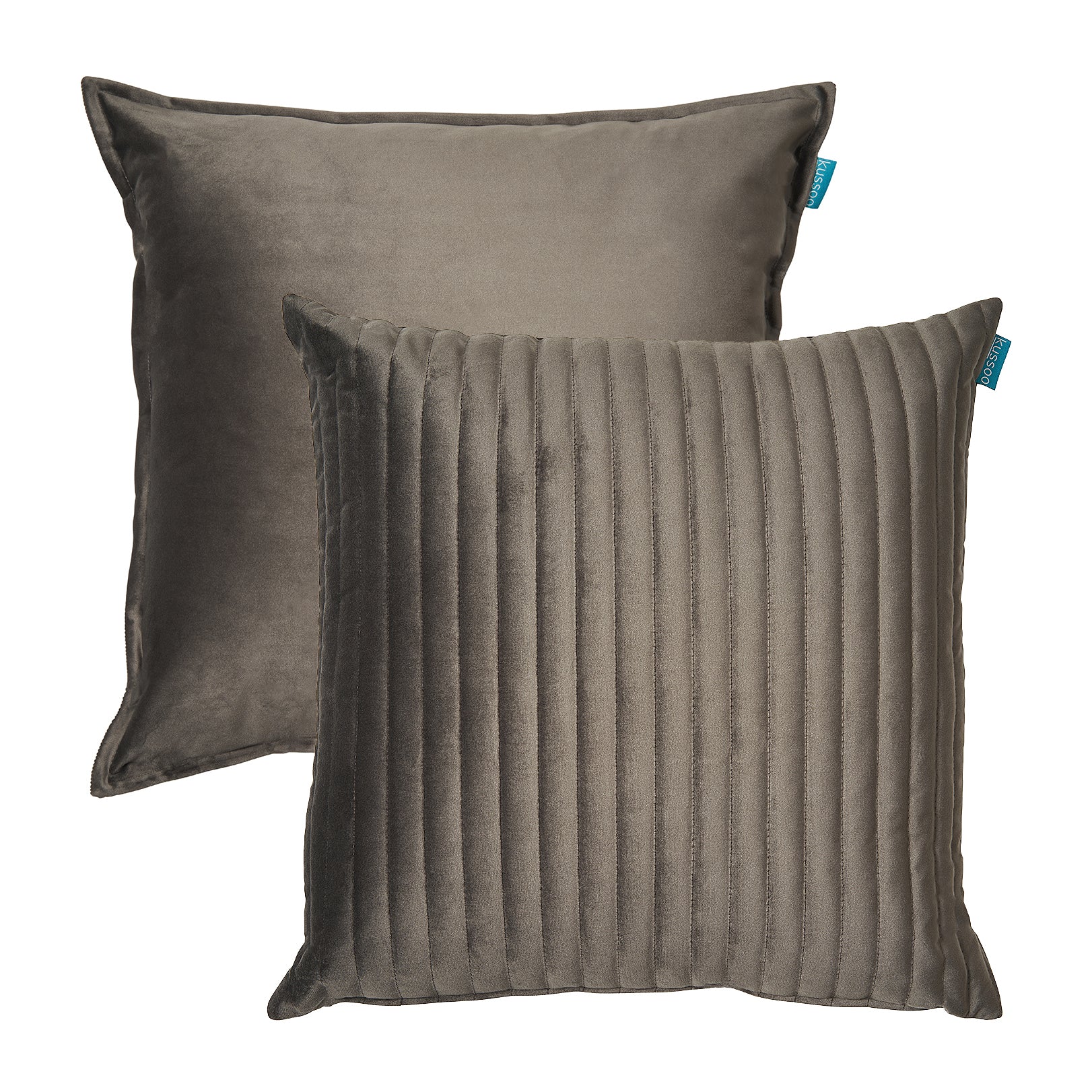 Kussenset-fluweel-uni-en-streep-warm-grijs-50x50-cm
