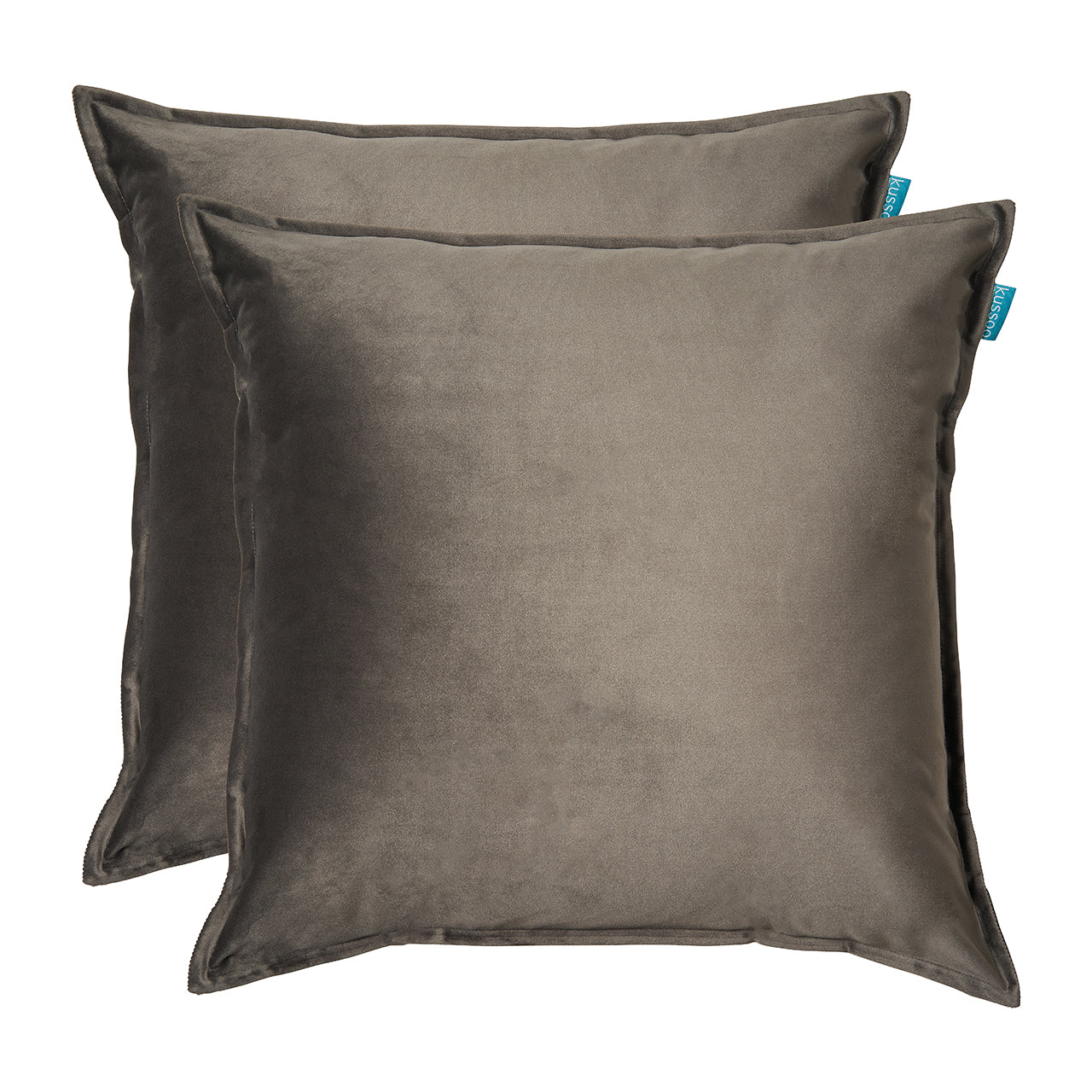 Kussenset-fluweel-uni-warm-grijs-50x50-cm