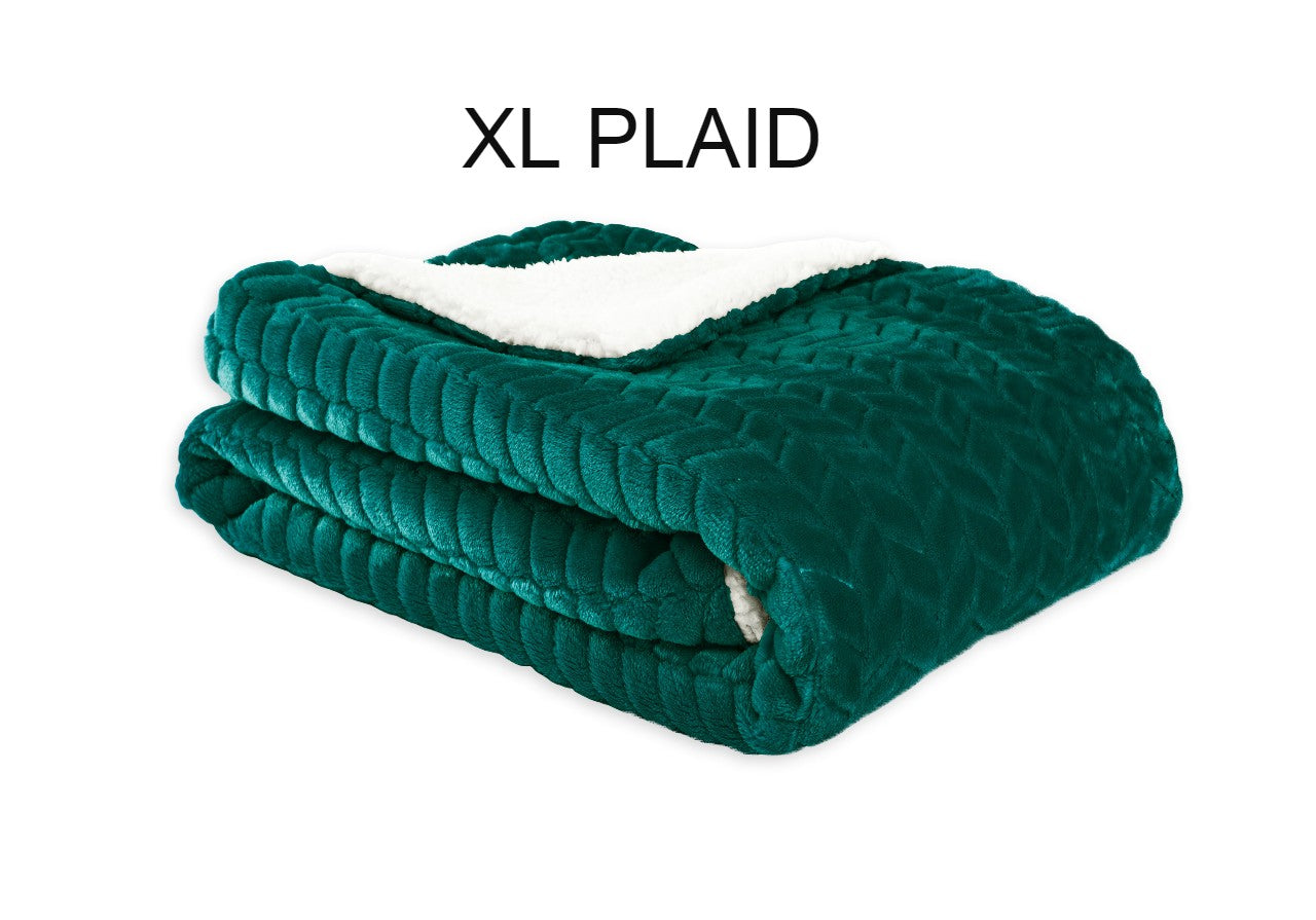 Plaid-leaf-donkergroen-XL