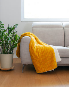Plaid Leaf Okergeel XL 180x220 cm